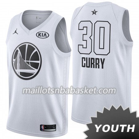 Maillot Enfant Golden State Warriors Stephen Curry 30 2018 All Star Jordan Brand Blanc Swingman